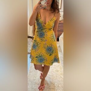 Madewell Silk Wrap Dress in Painted Blooms